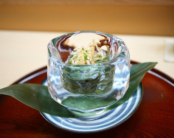 「松川」 料理 71261350 笹を練り込んだ冷や麦
