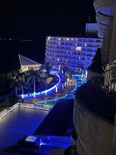 夜はライトアップされていました