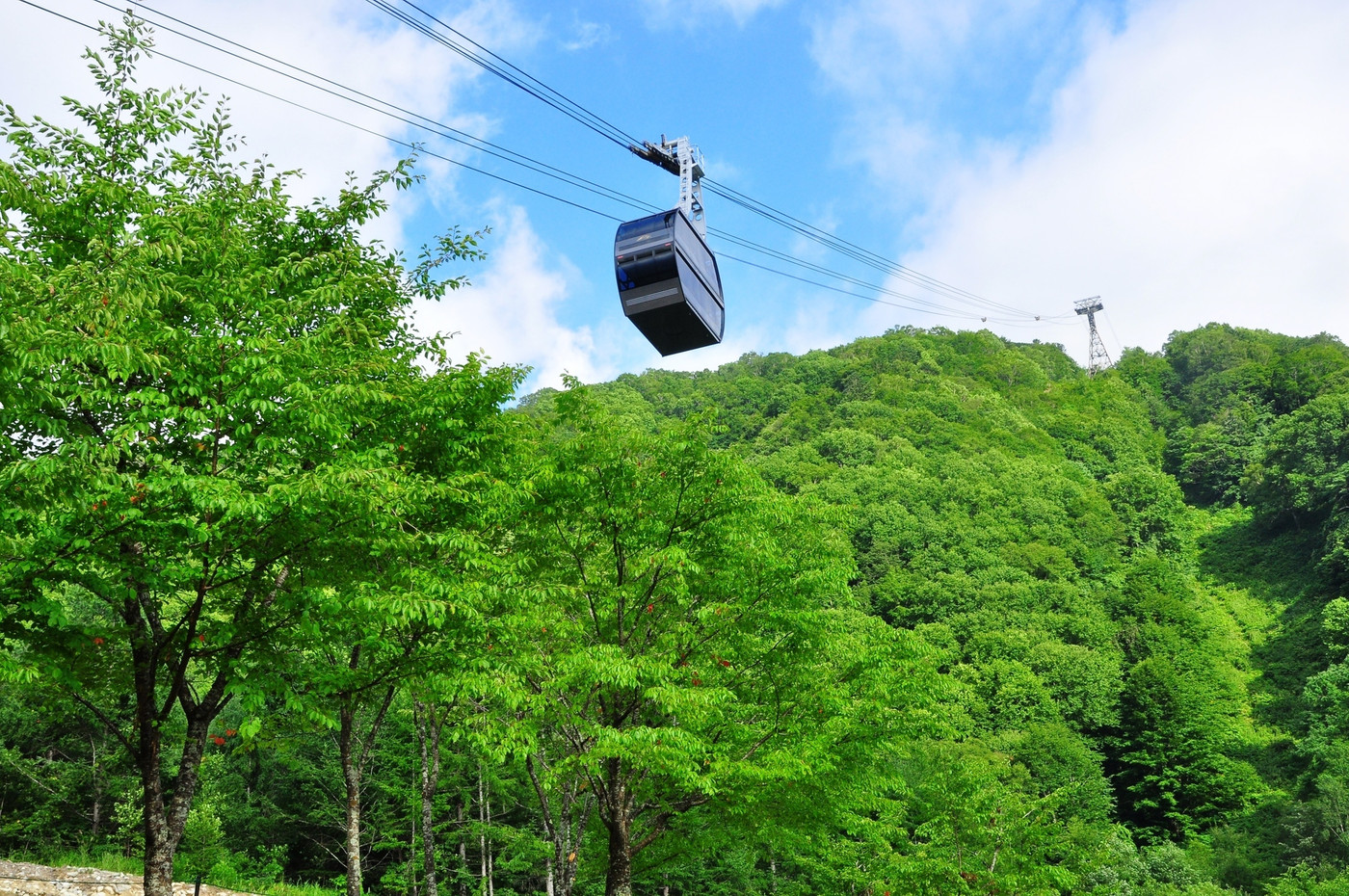 新穂高ロープウェイ　しらかば平と2階建てロープウェイ