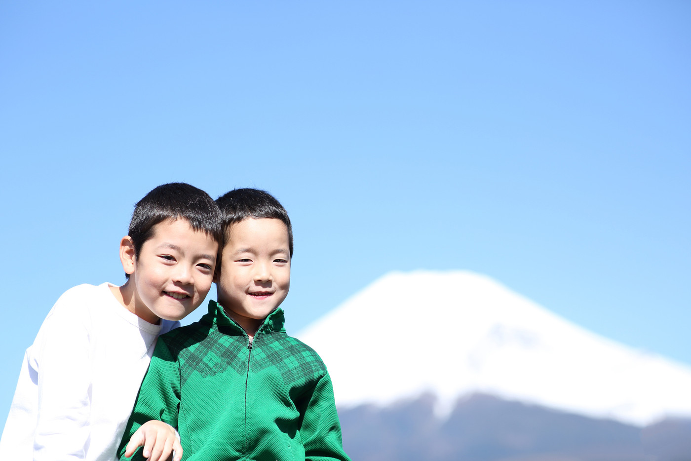 富士山と子供