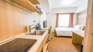 ダブルルーム キッチン& 電子レンジ/洗濯機