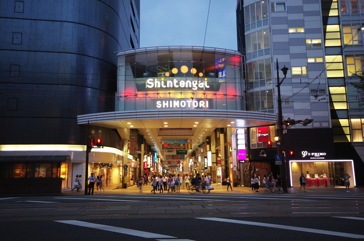 熊本市内の夕暮れ