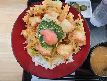 「小田原パーキングエリア（下り） フードコート」 料理 160170570 2021年7月　しらすのかき揚げ丼　870円