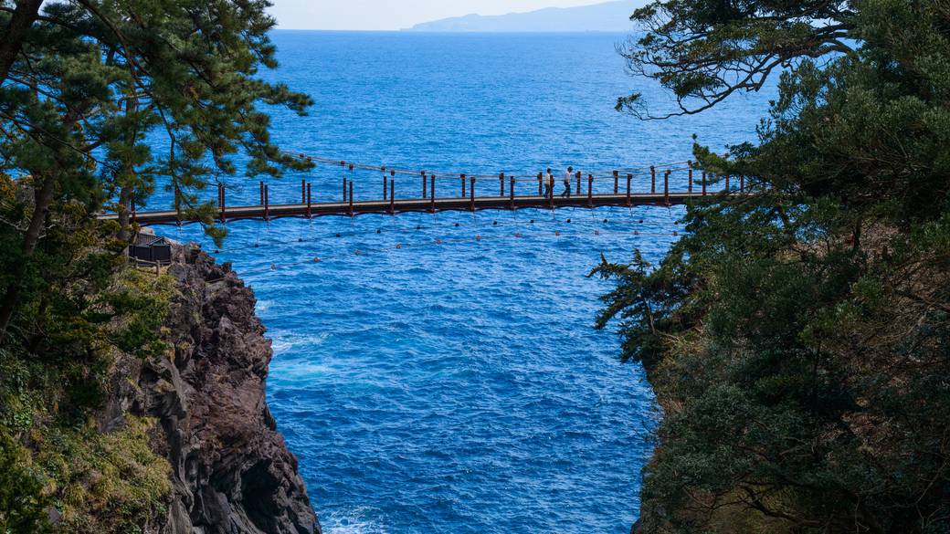 「城ケ崎海岸」のつり橋 / 1
