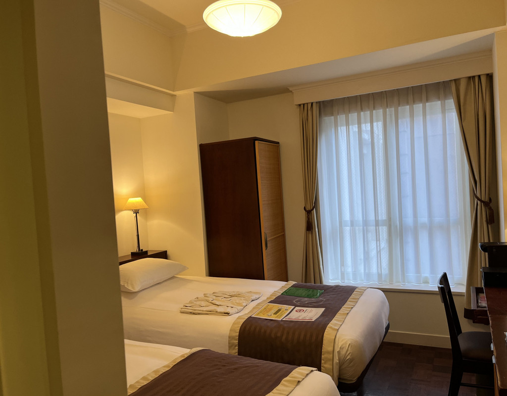 ツイン。いちばん安いタイプだったので、かなり狭いです。