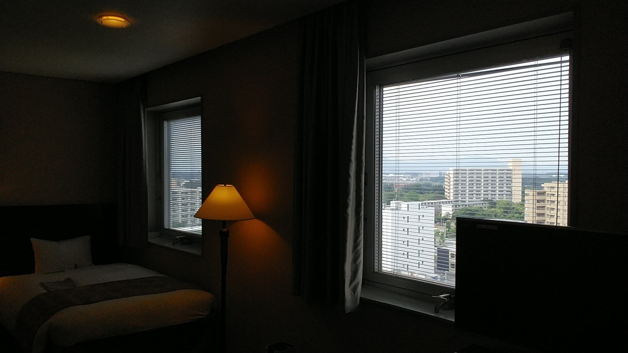 ガラス内部にブラインド、あげられて外も眺められます。