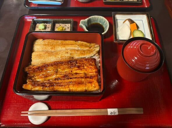 うなぎが旬だったので、身もふわっふわでぺろっと一尾食べられました。 / 1