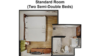 スタンダードツインルーム セミダブルベッド2台 禁煙