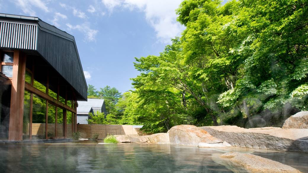 源泉かけ流しの
「トンボの湯」へ / 1