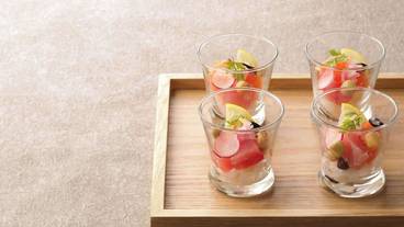 朝食 鱒と日野菜漬けを使った一品 / 7