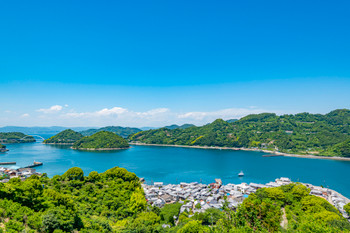 Mitarai townscape seen from Osaki Shimojima History Hill Park, Kure City Hiroshima