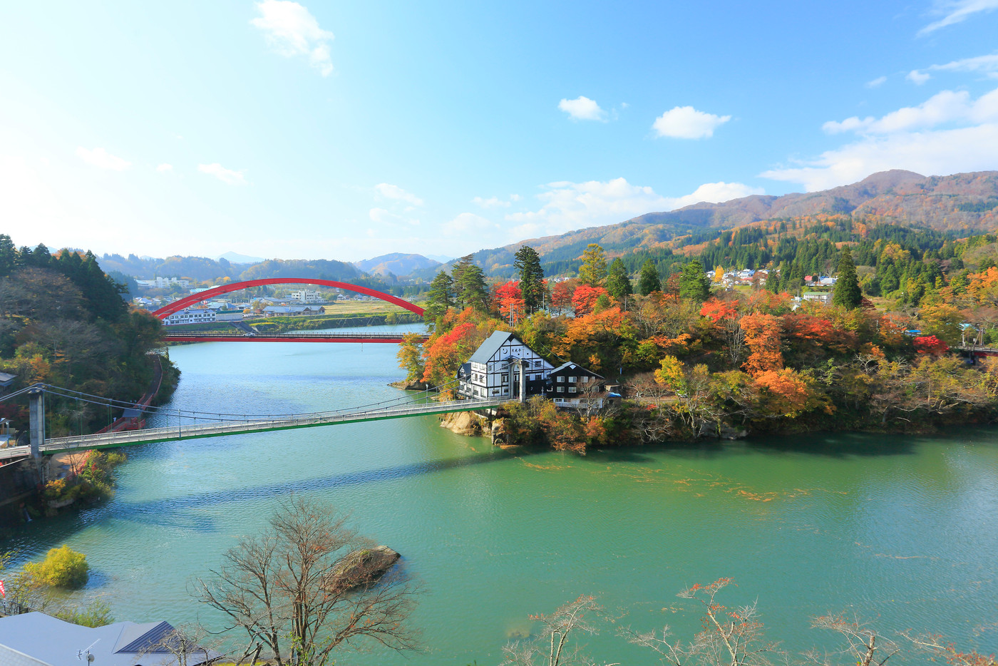 会津柳津 只見川 紅葉