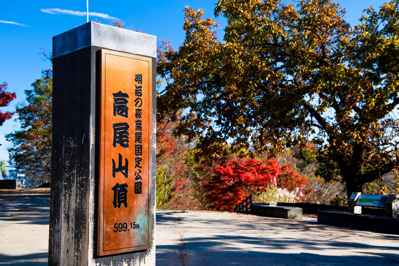 東京 紅葉の高尾山 山頂広場
