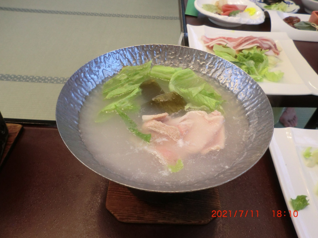 夕食：上州豚のしゃぶしゃぶ