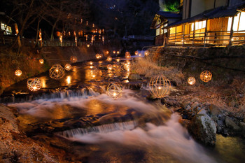 Kurokawa Onsen onsen light up Yuakari