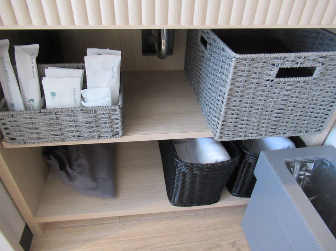 アメニティは洗面台の下