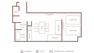 モデレート 4ベッド 禁煙