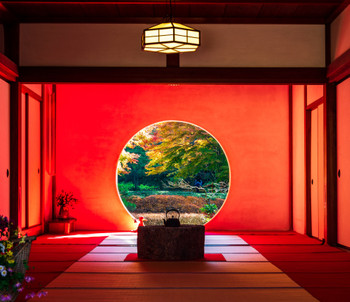 秋の鎌倉 明月院 悟りの窓
