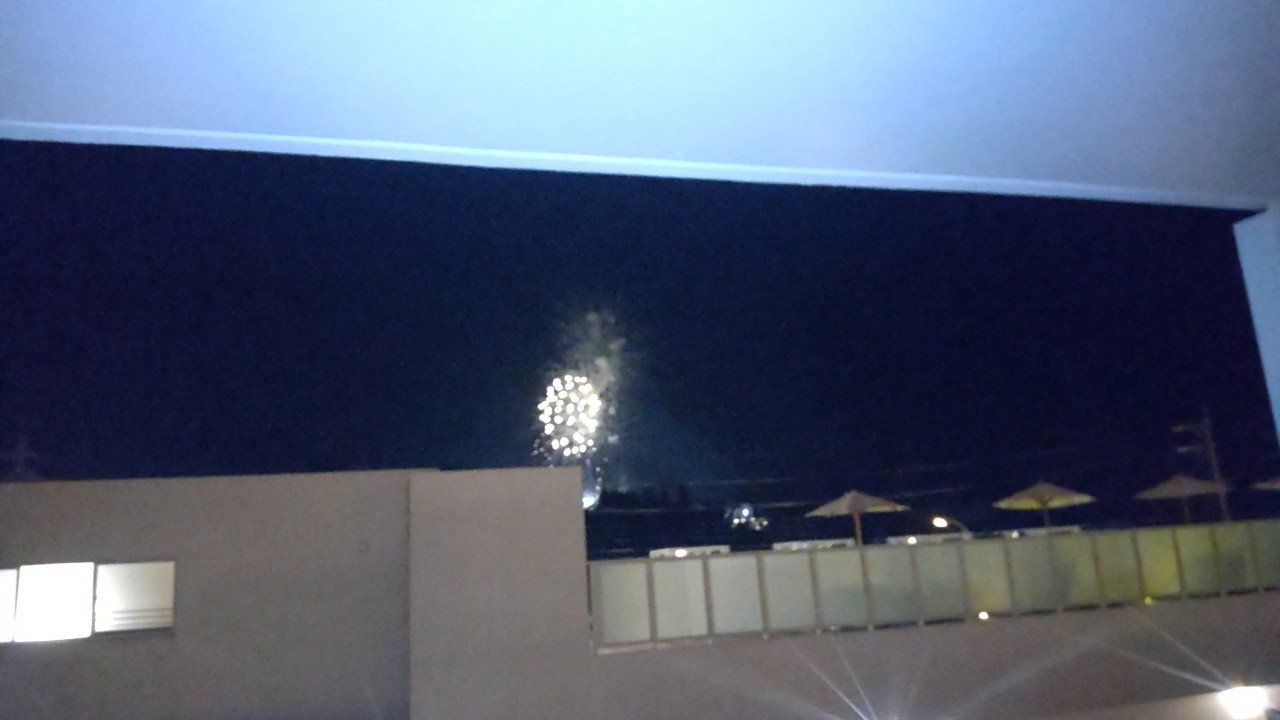 バルコニーから花火