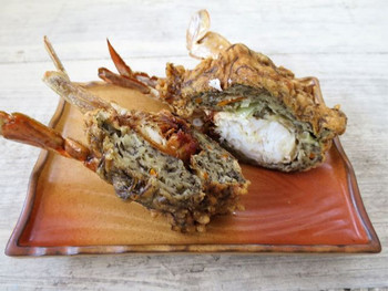 「丸吉食品」料理 1000835 かにもずくてんぷら（350円）