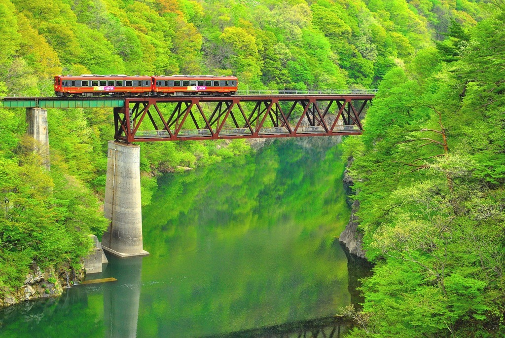 会津鉄道　お座トロ展望列車1204336