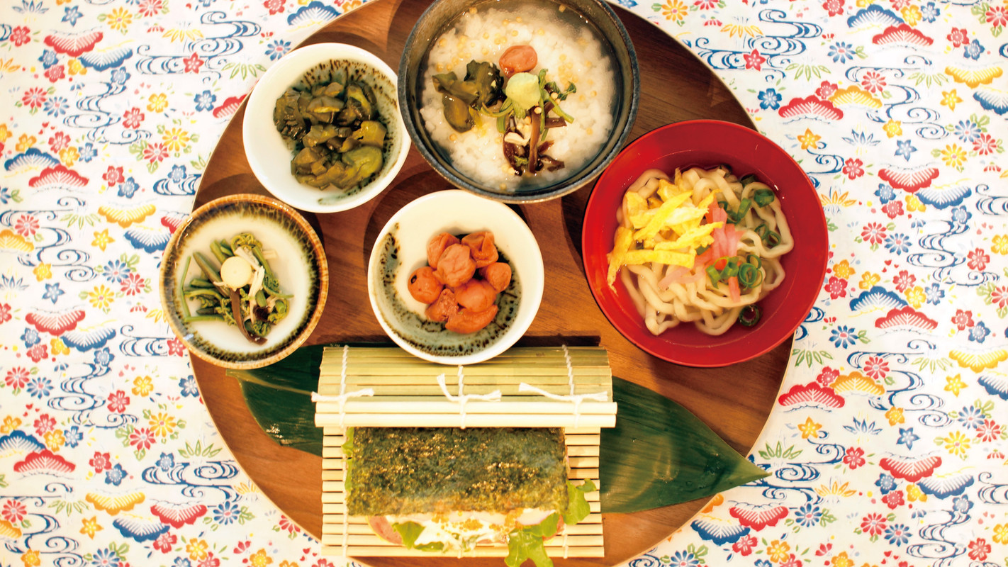 朝食ビュッフェの盛り付け例