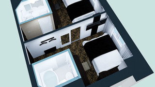 ツインルーム クイーンベッド 2 台 喫煙可