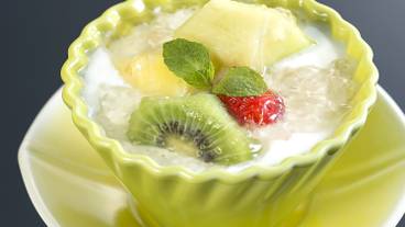 夕食一例 嶺岡豆腐フルーツ添え / 3