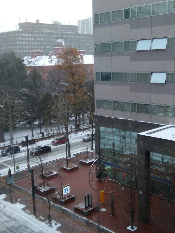 ６階の客室からの眺め　北海道庁が見えます　向かいのビルにはロ