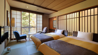 [紅葉] 和洋室10畳ツインベッド (バス付･禁煙室)