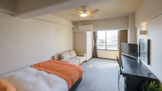 スタンダードルーム　ダブルベッド1台　禁煙　清掃料金別　連泊時の清掃なし