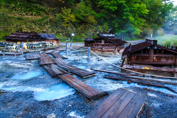 Yumoto onsen fountainhead Morning scenery 【Tochigi Yumoto, Nikko