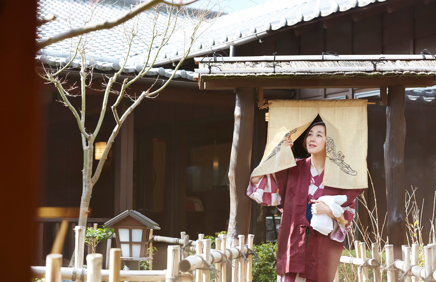 温泉　女性ポートレート