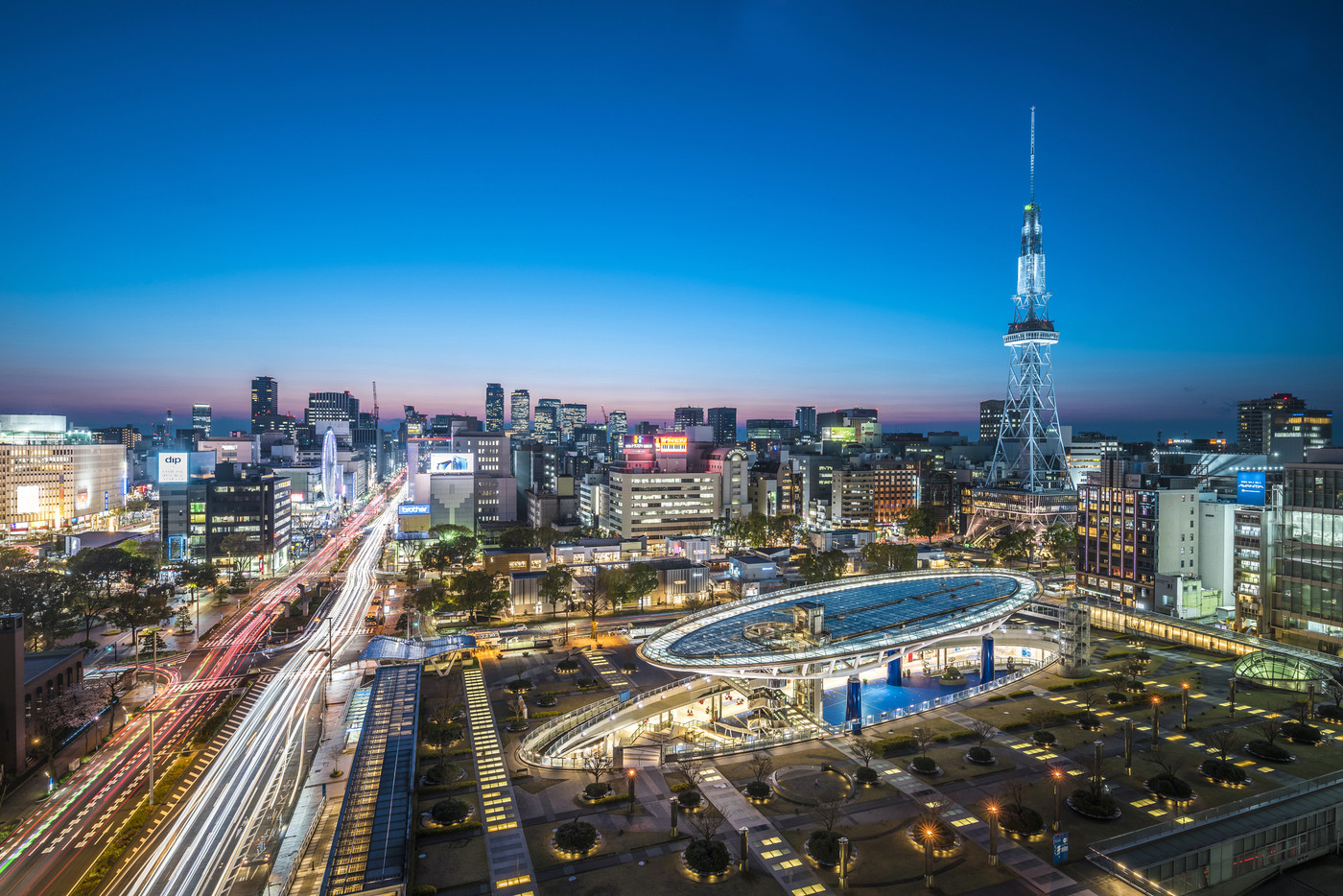 愛知県　名古屋都市風景　栄の夜景