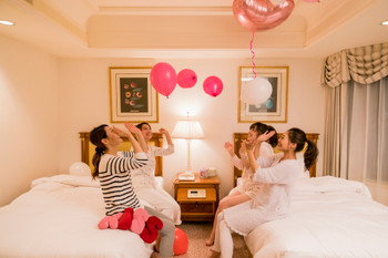 Hotel girls' party pajama party