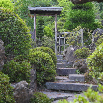 庭園越しに見える高台からの眺望も素敵3723631