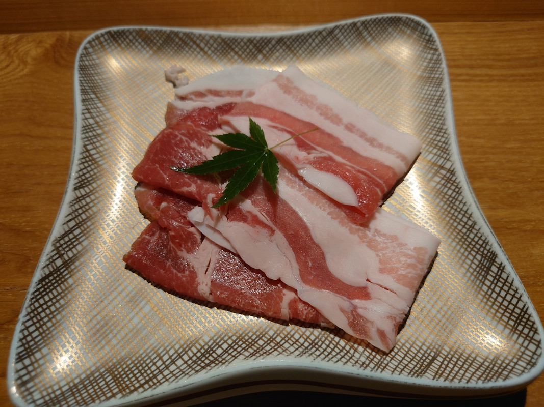 夕食の黒豚のしゃぶしゃぶ