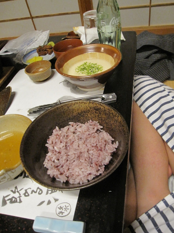 食事のとろろ掛け御飯と香物