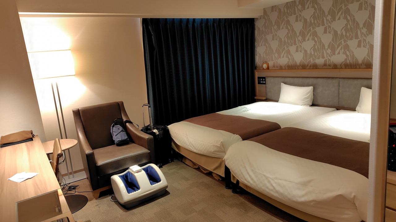 広いベッドのツインルーム