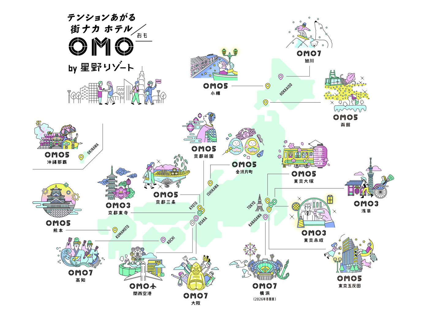 全部泊まってみたい！地域色豊かな全国16カ所のOMO4253134