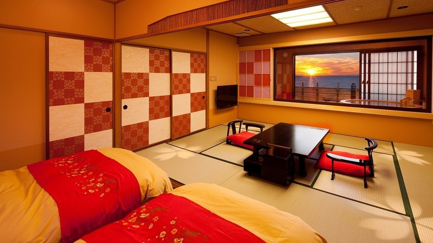 ほとんどの客室が露天風呂付！夕陽が絶景の料理旅館3407396