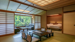 【万葉館　ツインベッド付和洋室】個室食事処 [デラックス] [和洋室] [禁煙] [マウンテンビュー]