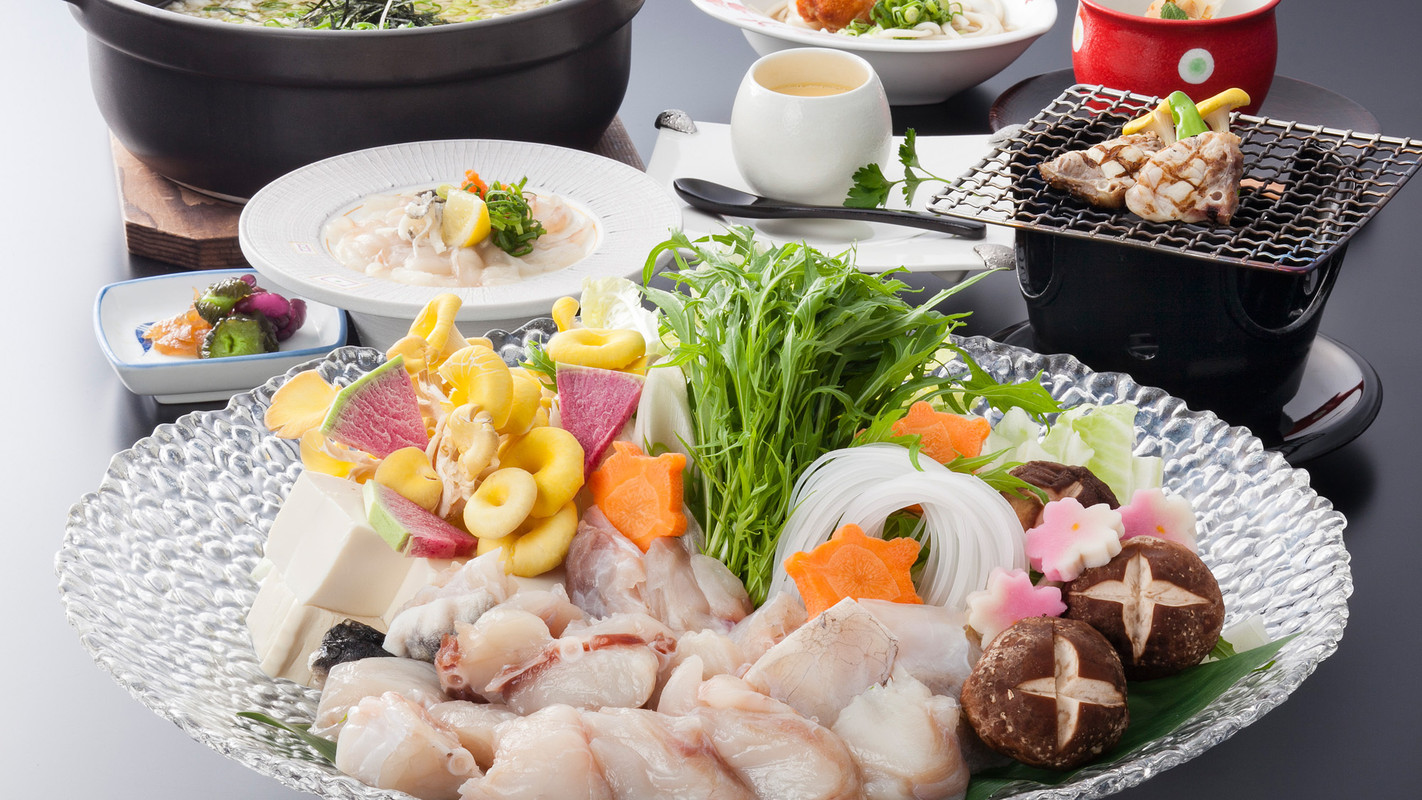 海菜美のてっちり鍋会席一例