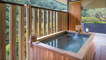 Open-air bath ryokan onsen image