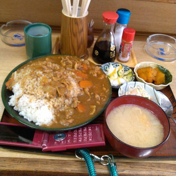 「松屋」料理 989276 ポークカレーライス定食ご飯大盛り：全景図 by ももち