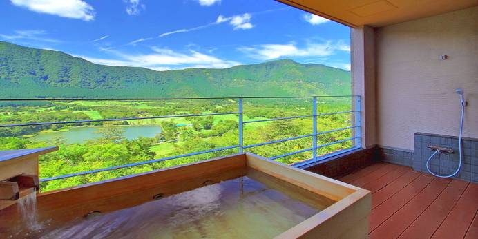 絶景の癒しの湯宿 箱根 星のあかり（神奈川県 旅館）：絶景はもちろん、泉質も魅力的♡美人の湯で満たされた温泉露天風呂のほかに内風呂もあり。心ゆくまで癒しの温泉時間を。 / 1