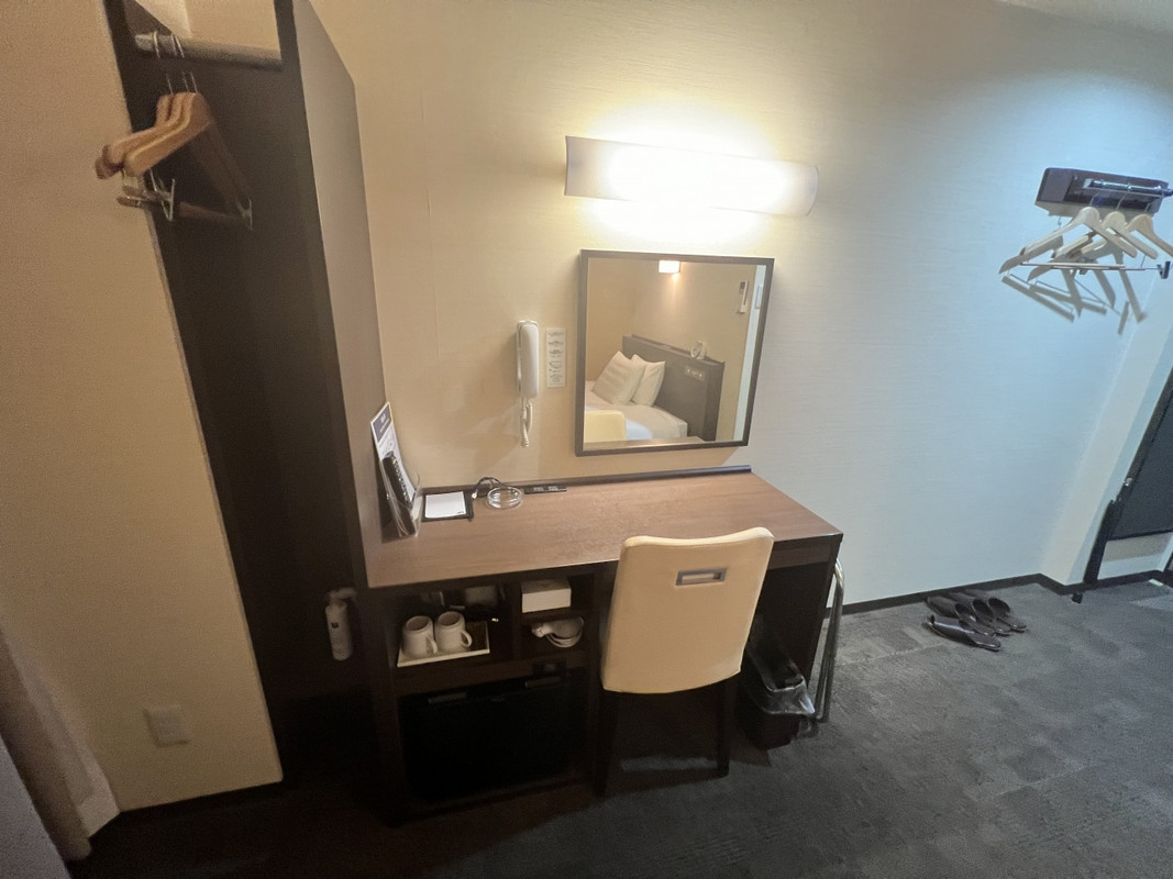 服をかけるところは２か所