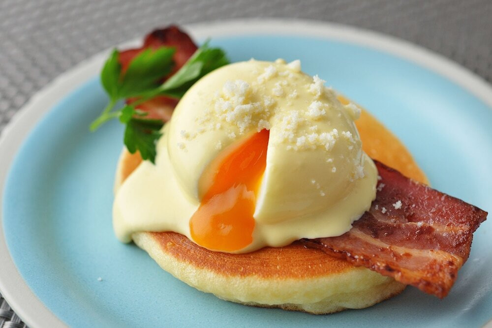 朝食のパンケーキ