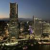 ランドマークタワーとクイーンズスクエアの展望（夕暮れ）