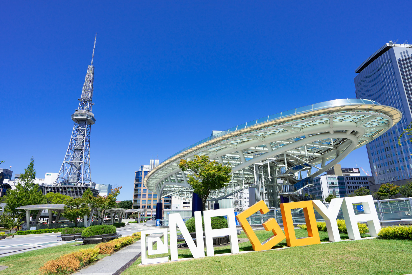 名古屋　栄　都市風景　オアシス21とテレビ塔 ＠NAGOYA